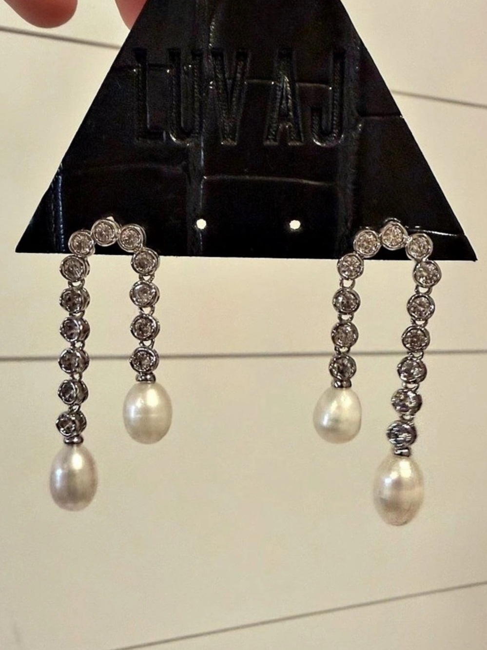 Pave Pearl U Studs |LuvAj